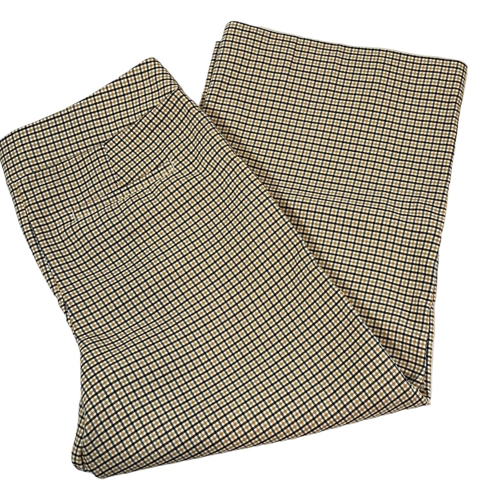 LOFT Plaid Wide Leg Cropped Dress Pants Size 4